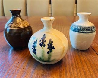 Lot of 3 small signed vases