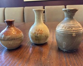 Lot of 3 small signed vases