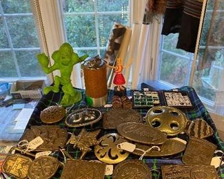 1970's brass belt buckles.