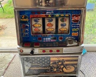 $175  Slot Machine with American Biker theme, in GREAT condition! 