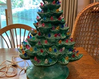 	#12	Vintage ceramic Christmas lighted  tree	 $50.00 		