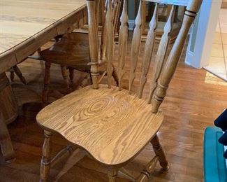 	#15	Table with 6 chairs (2 arm chairs)and 2 leaves 72x47x30	 $175.00 		