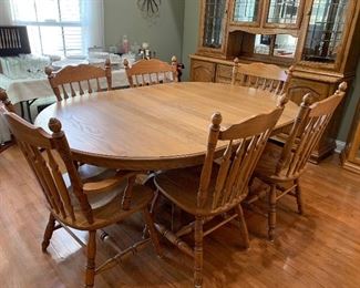 	#15	Table with 6 chairs (2 arm chairs)and 2 leaves 72x47x30	 $175.00 		