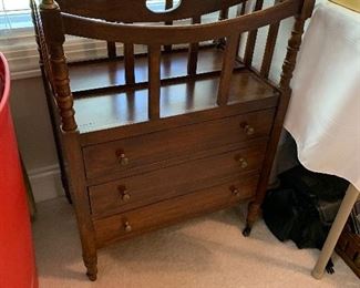 	#32	Vintage magazine rack with drawers 20x13x29	 $50.00 		