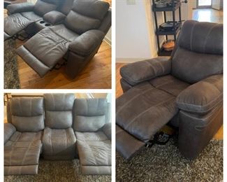 Ashley furniture electric reclining living room suite