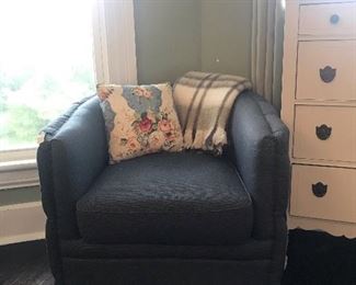 Pair of Tommy Hilfiger swivel club chairs - so comfy!