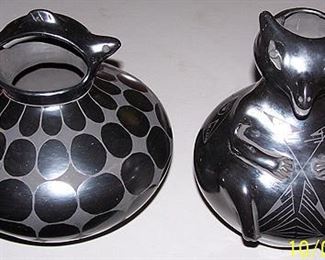 Rare Black clay pottery by Quezada
