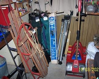 Sleds, golf clubs, electric snow shovels