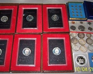 Silver dollars, coins, etc...