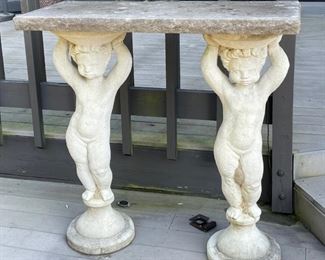 Cast Cement and Stone Table