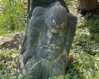 Carved Stone Japanese Figure