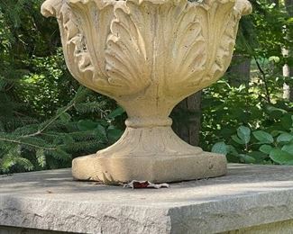 Pair of Cement Jardinieres