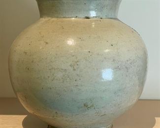18th C Korean White Glazed Pottery Vase