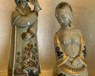 Pair of Royal Copenhagen Porcelain Asian Style  Figurines