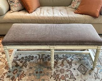 French Provincial Style Upholstered Bench