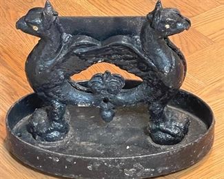 Vintage Cast Iron Double Phoenix Boot Scraper