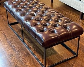 Faux Leather Tufted Bench