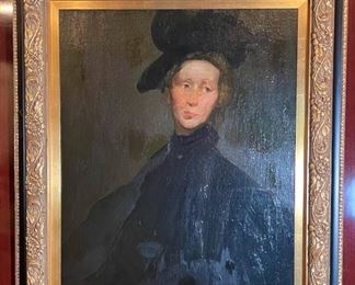 After Robert Henri Oil on Canvas Portrait