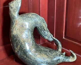 Carved Marble Seal Sculpture