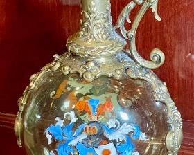 Continental Gilt Metal Mounted Glass Ewer