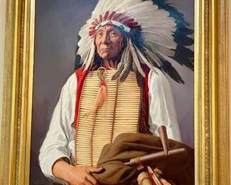 John Leslie Berry "Chief Red Cloud" Painting