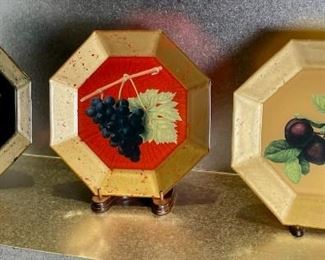 Gumps Hand Painted Glass Plates