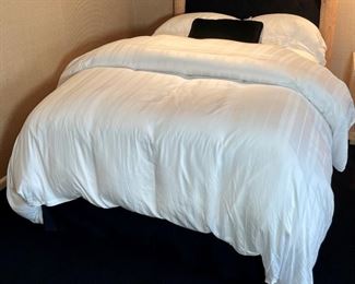 Pine Log & Fabric Double Bed Head Board