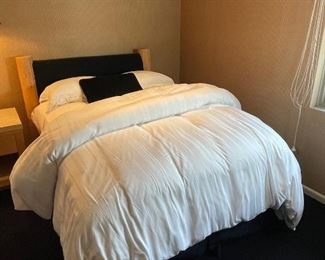 Pine Log & Fabric Double Bed Head Board