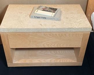 French Oak & Stone Night Stand