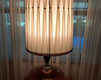 Very vintage amber glass lamp 