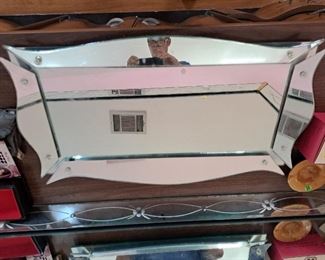 Vintage makeup or jewelry mirrored platter $35
