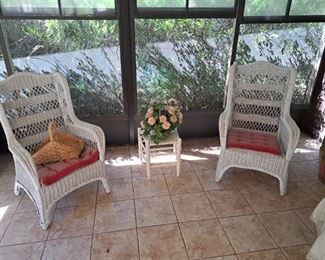 2 vintage matching chairs $125 pair
Small table $20
