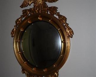 Federal, gilt mirror with Eagle and convex glass