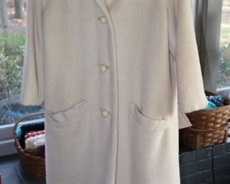 Neiman Marcus white wool coat
