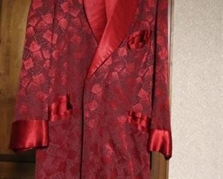 Jack Crafton's dressing gown, red silk, full length