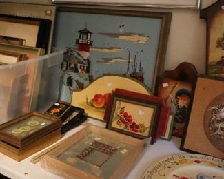 Tole paintings, attic