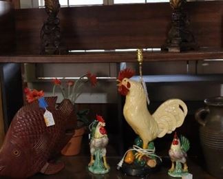 Chicken decorations, garage