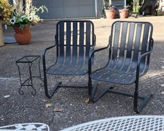 Vintage outdoor furniture, driveway