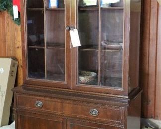 Small mahogany China cabinet, garage