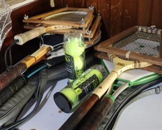 Tennis rackets, garage