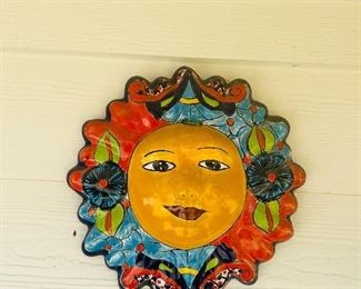 Deco sun face outside wall decor