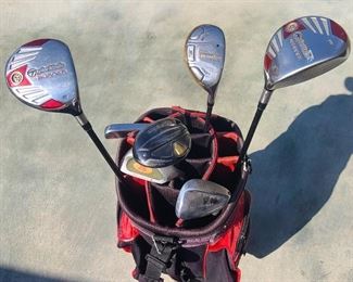 Golf Clubs ~
TaylorMade Burner
King Cobra Baffler
Sand irons
J & B