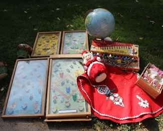 Vintage, globes, games, Christmas lighting, ornaments