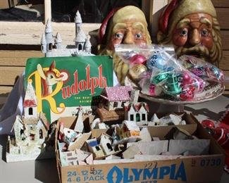 Putz houses Santas, Rudolph 