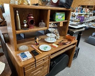 Computer desk and knick knacks