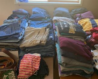 Men’s jeans and sweatshirts