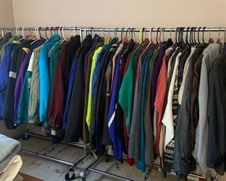 Lots and lots of jackets, coats, outerwear