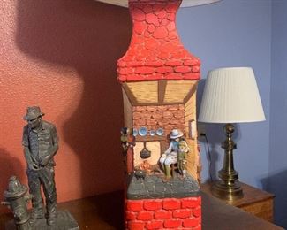 Large art lamp. Michael Garman signed sculpture