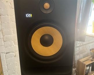 Pair KRK speakers.  rokit 8 G4 studio monitors with stands.   