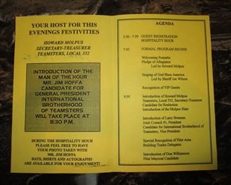 Jimmy Hoffa Jr. Signed Brochure 